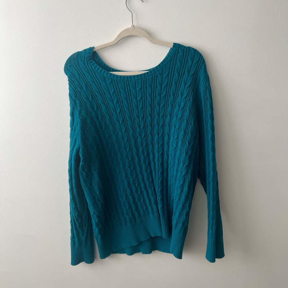 St. John's Bay Turquoise Cable Knit Sweater